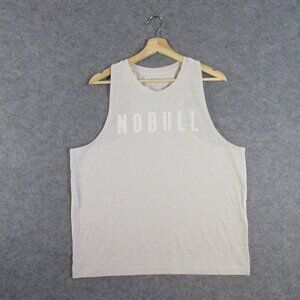 NoBull Women's Athletic Logo Tank Top Oat Sporty Activewear XL 116